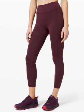 Lululemon Burgundy Invigorate High-Rise Tight 25" Leggings